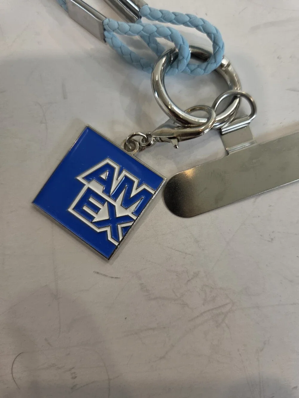 Blue Lanyard Cardholder Keychain Amex Charm